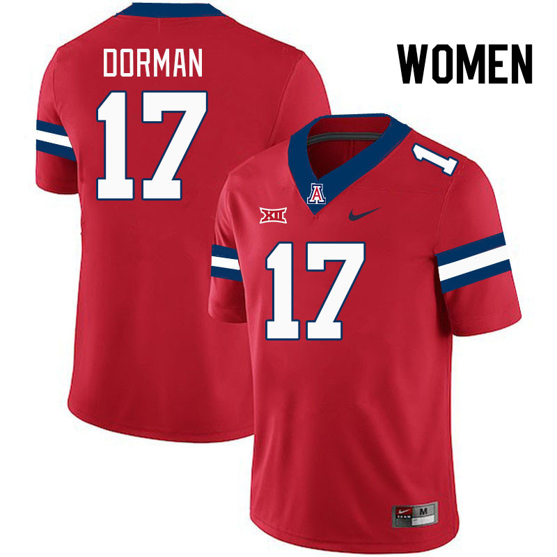 Women #17 Brayden Dorman Arizona Wildcats Big 12 Conference College Football Jerseys Stitched-Red